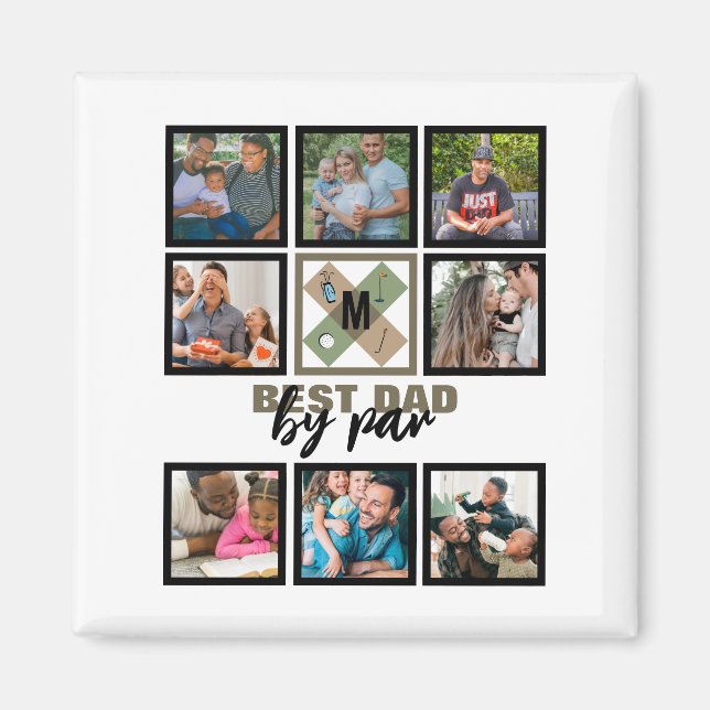 Anpassningsbar Fars dag Best Pappa efter 8-fotomak Magnet (Framsidan)