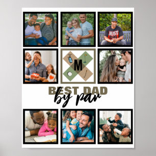 Anpassningsbar Fars dag Best Pappa efter 8-fotomak Poster