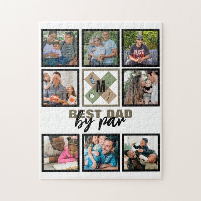 Anpassningsbar Fars dag Best Pappa efter 8-fotomak Pussel (Vertikal)