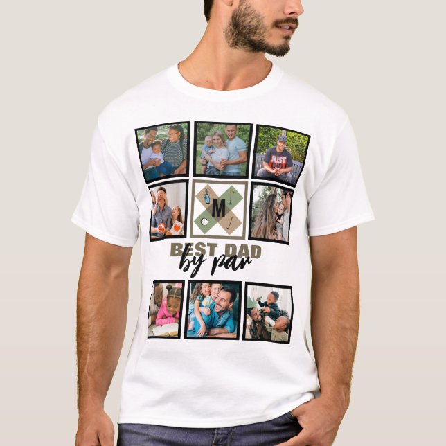 Anpassningsbar Fars dag Best Pappa efter 8-fotomak T Shirt (Framsida)