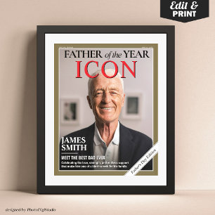 Anpassningsbar Fars dag Magazine Cover, Gift for P Poster