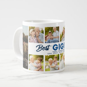 Anpassningsbar Fars dag Photo Collage Best Pappa A Jumbo Mugg