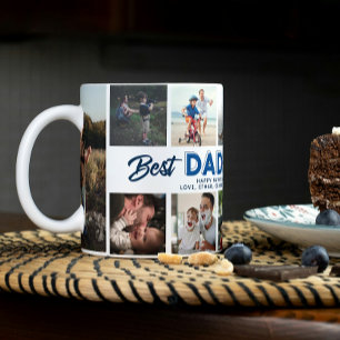 Anpassningsbar Fars dag Photo Collage Best pappa n Jumbo Mugg