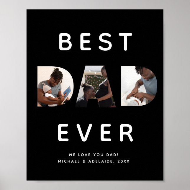 Anpassningsbar Fars dag Photo Collage Best Pappa n Poster (Framsidan)
