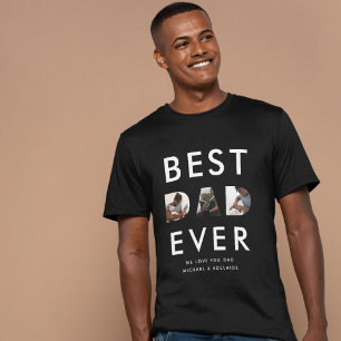 Anpassningsbar Fars dag Photo Collage Best Pappa n T Shirt