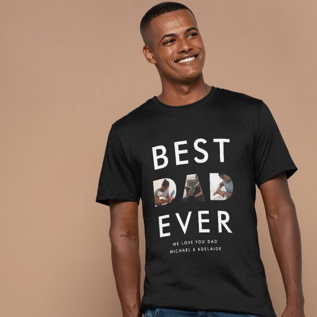 Anpassningsbar Fars dag Photo Collage Best Pappa n T Shirt (Skapare uppladdad)