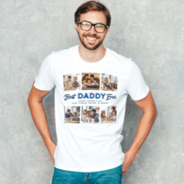 Anpassningsbar Fars dag Photo Collage Best pappa n T Shirt