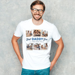 Anpassningsbar Fars dag Photo Collage Best pappa n T Shirt
