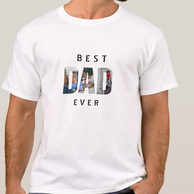 Anpassningsbar Fars dag Photo Collage Best Pappa n T Shirt (Skapare uppladdad)