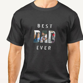 Anpassningsbar Fars dag Photo Collage Best Pappa n T Shirt
