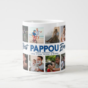 Anpassningsbar Fars dag Photo Collage Best Pappou Jumbo Mugg