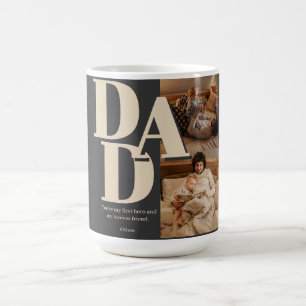 Anpassningsbar Fars dag Photo Collage PAPPA BREV Kaffemugg