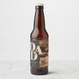Anpassningsbar Fars dag Photo Collage | PAPPA BREV Ölflaska Etikett