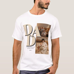 Anpassningsbar Fars dag Photo Collage PAPPA BREV T Shirt