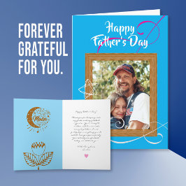 Anpassningsbar Far's Day Card with Photo - Personl Kort