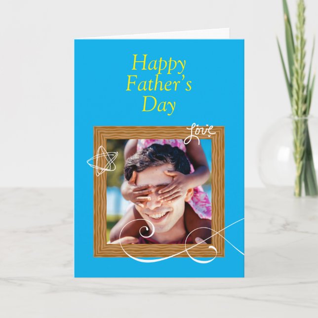 Anpassningsbar Far's Day Card with Photo - Personl Kort (Framsida)