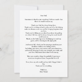 Anpassningsbar Far's Day Photo Message Card Inbjudningar