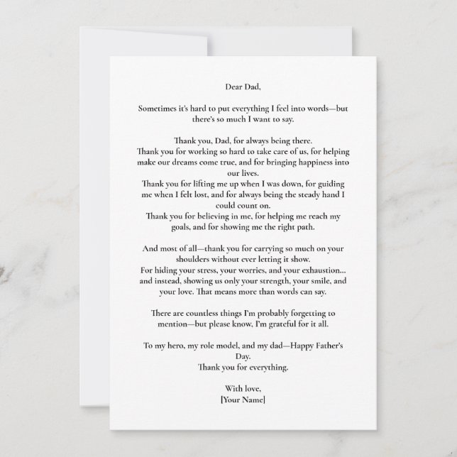 Anpassningsbar Far's Day Photo Message Card Inbjudningar (Framsida)