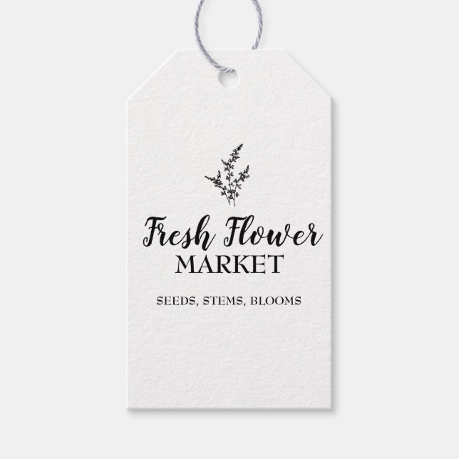 Anpassningsbar Färsk blomstermarknad Presentetikett (Framsidan)