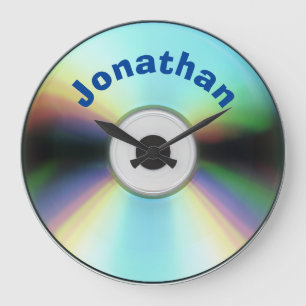 Anpassningsbar Faux CD Retro 90s Music Stor Klocka