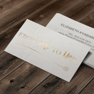 Anpassningsbar Faux Foil Guld Logotyp Elegant Line Visitkort