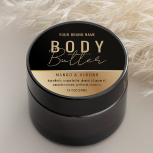 Anpassningsbar Faux Guld body Butter Product Label Runt Klistermärke
