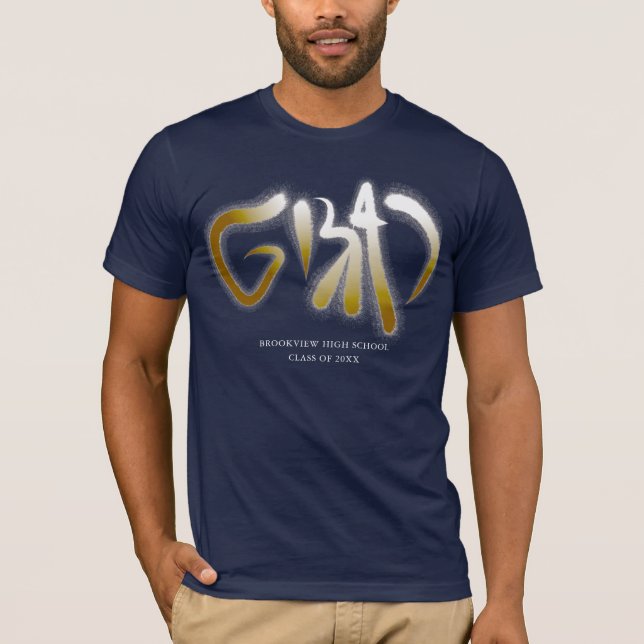 Anpassningsbar Faux Guld Bold Grad Typography T Shirt (Framsida)