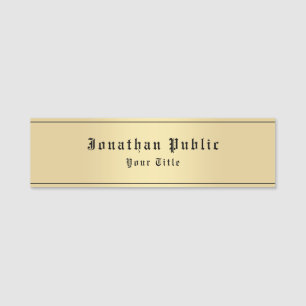 Anpassningsbar Faux Guld Classic - se gammal Stil Namnbricka