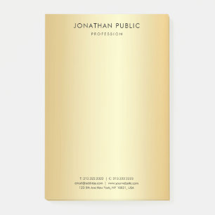 Anpassningsbar Faux Guld Elegant Simple Template M Post-it Block