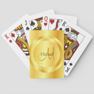 Anpassningsbar Faux Guld Initial Monogram Modern E Casinokort