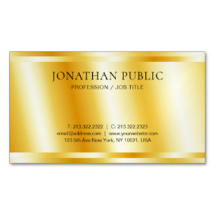 Anpassningsbar Faux Guld Metallic look Affärskort Magnetiska Visitkort