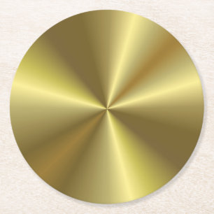 Anpassningsbar Faux Guld Metallic look Elegant bla Underlägg Papper Rund