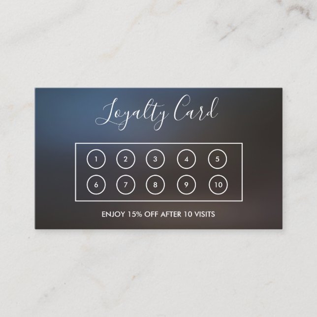 Anpassningsbar Faux HoloGraph Black Loyalty Card Visitkort (Framsida)