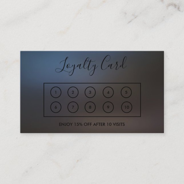 Anpassningsbar Faux HoloGraph Black Loyalty Card Visitkort (Framsida)