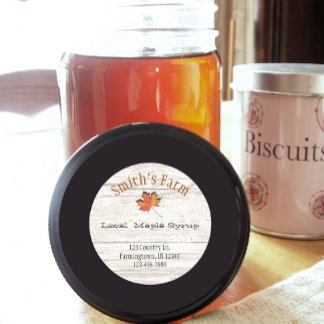 Anpassningsbar Faux Löv Cutout Maple Syrup Round S Runt Klistermärke