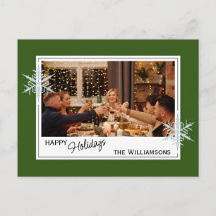 Anpassningsbar Faux Silver Snöflingor om Mörk Fore Vykort