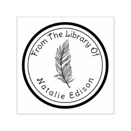 Anpassningsbar Feather Design Self-Inking Bibliote Självfärgande Stämpel