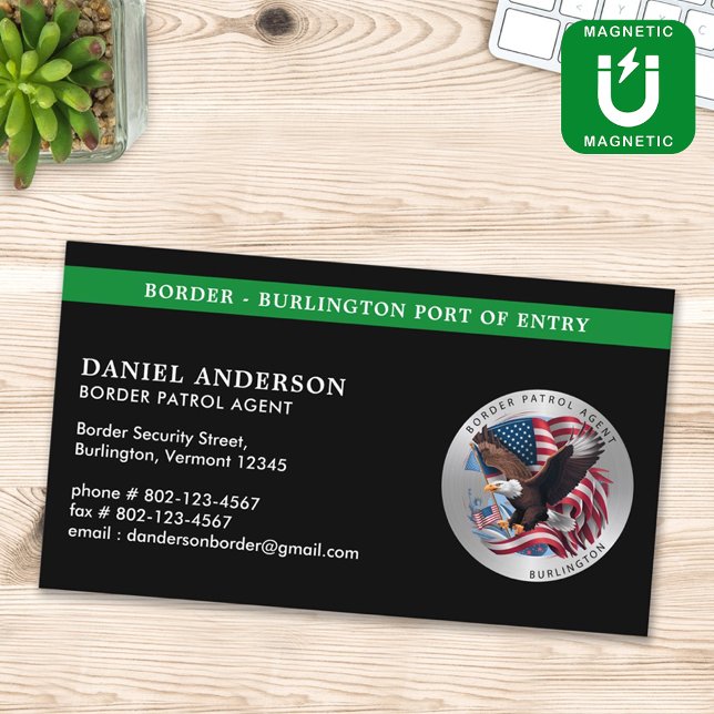 Anpassningsbar Federal Tillsatta lagar Gräns Patro Magnetiska Visitkort (Skapare uppladdad)