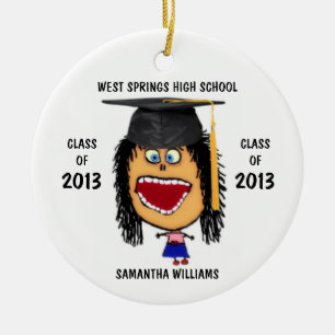 Anpassningsbar Female Student Tecknad Ornament