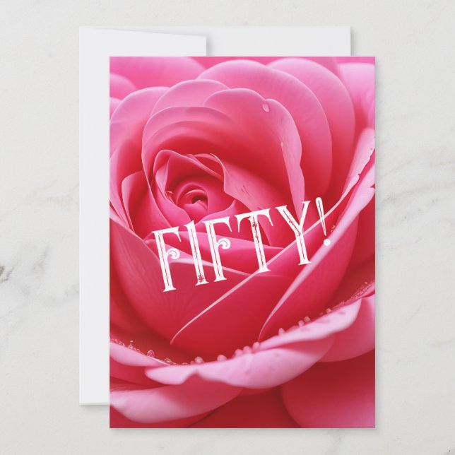 ANPASSNINGSBAR FEMTE BIRTHDAY RÖD ROS FLOWER INBJUDNINGAR (Framsida)