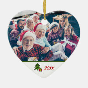 Anpassningsbar Festive 2-sidig familjefolljul Julgransprydnad Keramik