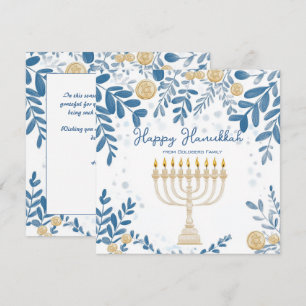 Anpassningsbar: Festive Foliage Hanukkah Julkort