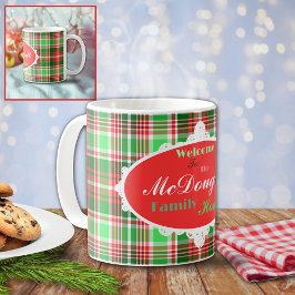 Anpassningsbar Festive Red Grönt Vit jul-Helgdag Kaffemugg