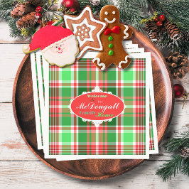 Anpassningsbar Festive Red Grönt Vit jul-Helgdag Pappersservett
