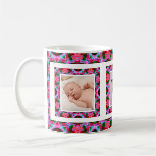 Anpassningsbar Fet Rosa Grönt Mor Dag Mamma Photo Kaffemugg