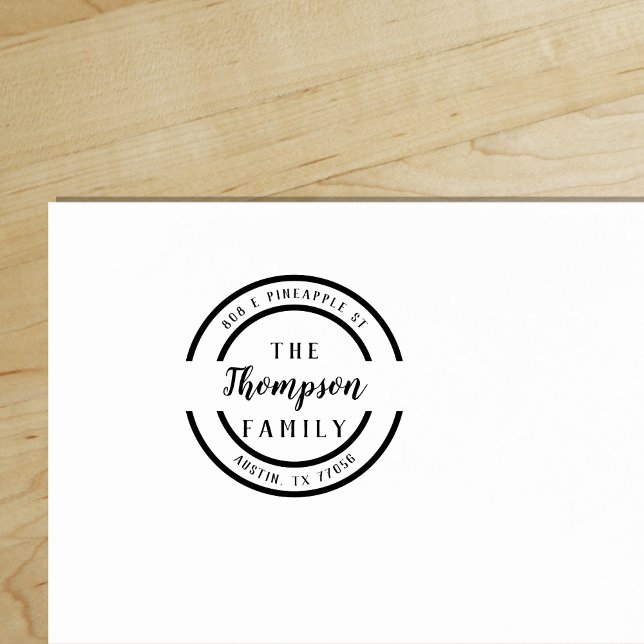 Anpassningsbar | Fet skript i Namn | RETURADRESS Stämpel ("Everyday is abundantly beautiful." 
Sincerely Best Wishes from Lucky Design World)