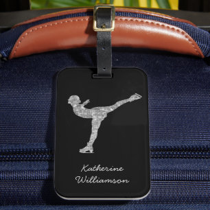 Anpassningsbar Figur Skating Ice Skating Silver Sh Bagagebricka