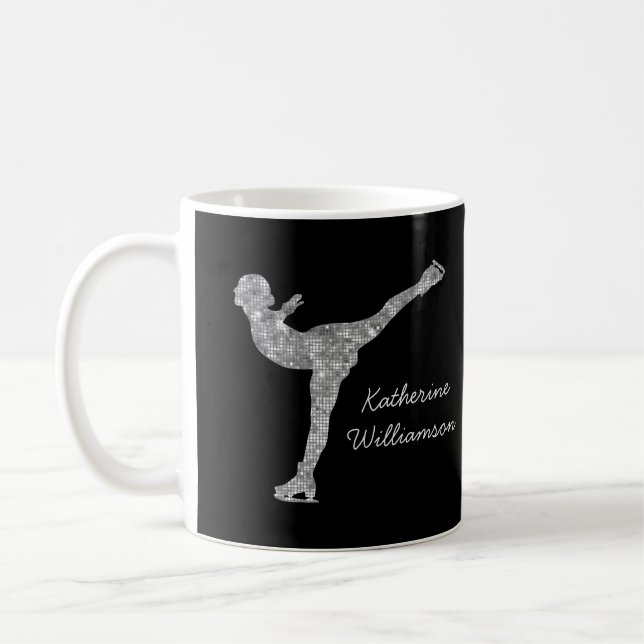 Anpassningsbar Figur Skating Ice Skating Silver Sh Kaffemugg (Vänster)