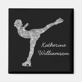 Anpassningsbar Figur Skating Ice Skating Silver Sh Magnet