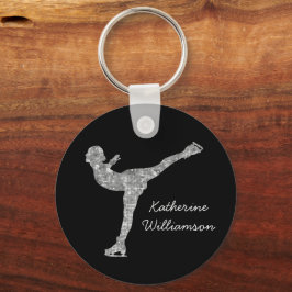 Anpassningsbar Figur Skating Ice Skating Silver Sh Nyckelring